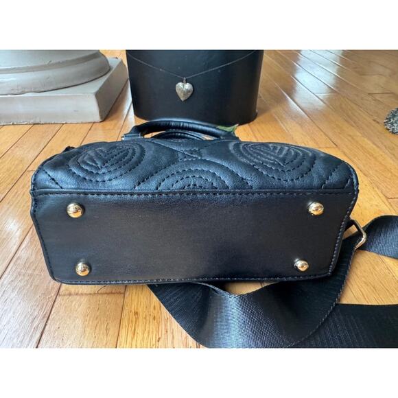 VALENTINO ORLANDI BLACK quilted VEGAN LEATHER BAG PURSE (PU500 - Picture 6 of 10